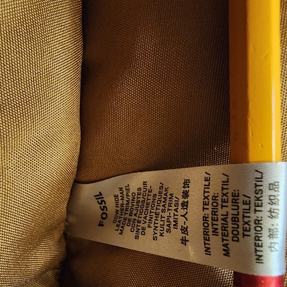 Fossil Tan and Cream Woven Crossbody Bag - Picture 8 of 8